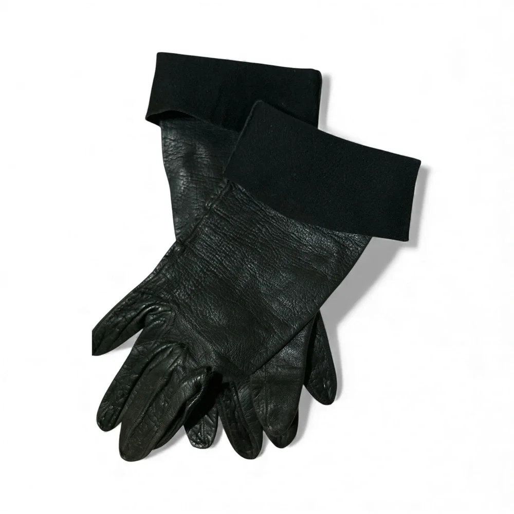 Black Leather Gloves Fits EXTRA SLIM SMALL HANDS. Gorpcore Accessories XS